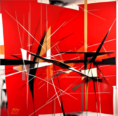 Red crossroads van Natalia Kuruch, Schilderij te koop op Singulart