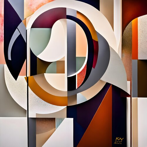 Abstract geometric  rhythm by Natalia Kuruch, 油畫 for Sale on Singulart