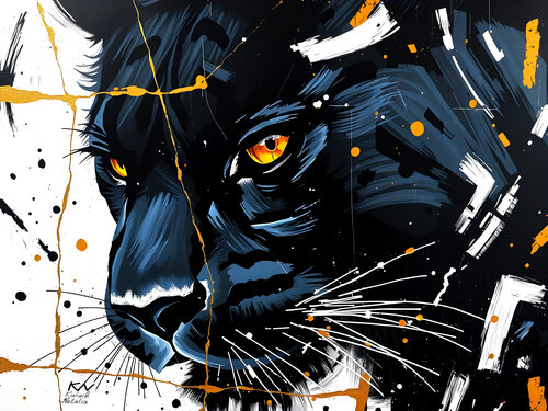 Black panther van Natalia Kuruch, Schilderij te koop op Singulart
