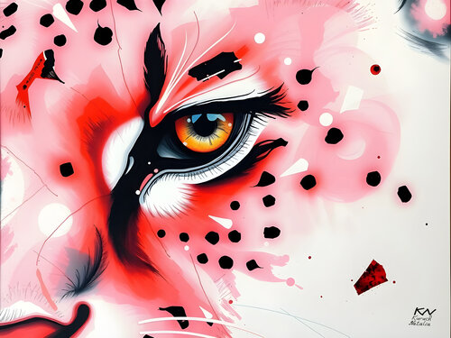 Pink look of wild van Natalia Kuruch, Schilderij te koop op Singulart