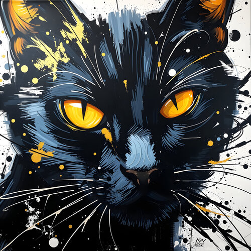 Yellow eyes van Natalia Kuruch, Schilderij te koop op Singulart