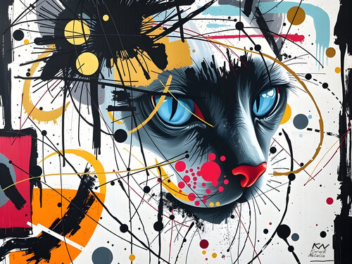 Eyes of colores cat di Natalia Kuruch, Pittura in vendita su Singulart