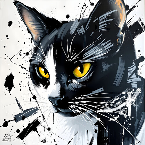 Black and white cat Natalia Kuruch