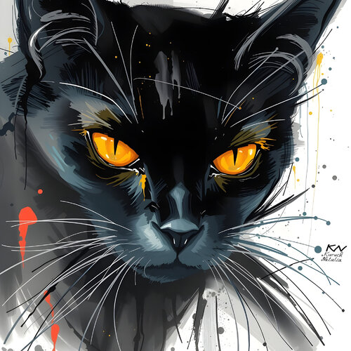 cat fisherman by Natalia Kuruch, Painting for Sale on Singulart