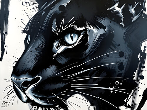 Velvet black panther van Natalia Kuruch, Schilderij te koop op Singulart