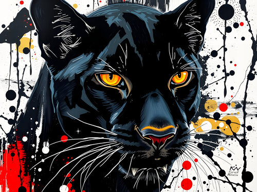 Playful panther von Natalia Kuruch, Malerei kaufen auf Singulart