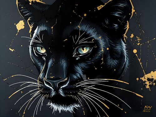 Constellation of the Black Panthere di Natalia Kuruch, Pittura in vendita su Singulart