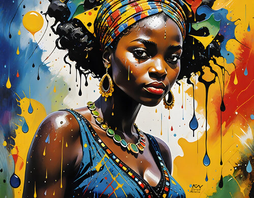 African colorful  woman von Natalia Kuruch, Malerei kaufen auf Singulart