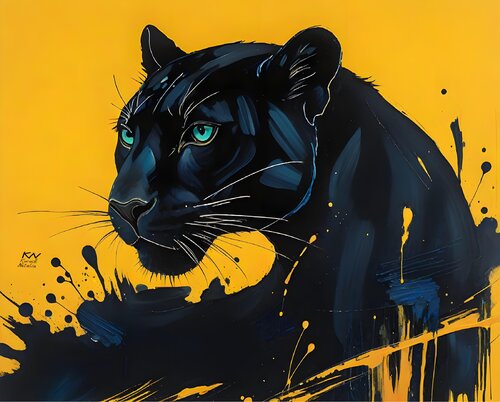 African panther von Natalia Kuruch, Malerei kaufen auf Singulart