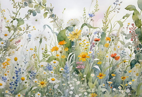 Flower meadow by Natalia Kuruch, 회화 for Sale on Singulart