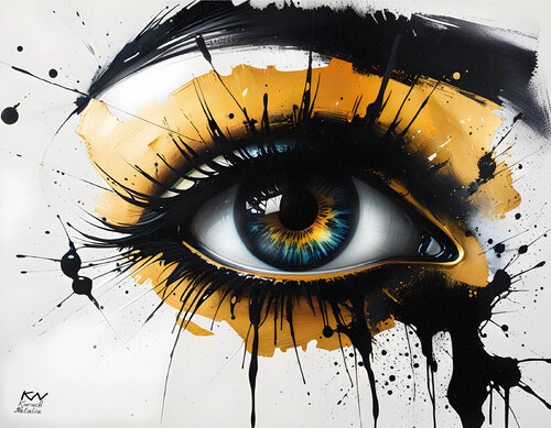 Golden Iris de Natalia Kuruch, Pintura a la venta en Singulart
