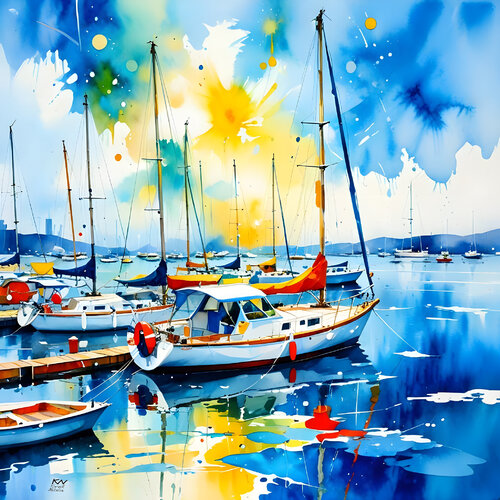 Colorful Sail Regatta von Natalia Kuruch, Malerei kaufen auf Singulart