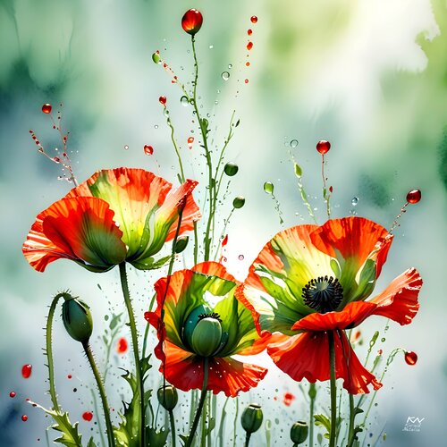 Poppy buds von Natalia Kuruch, Malerei kaufen auf Singulart