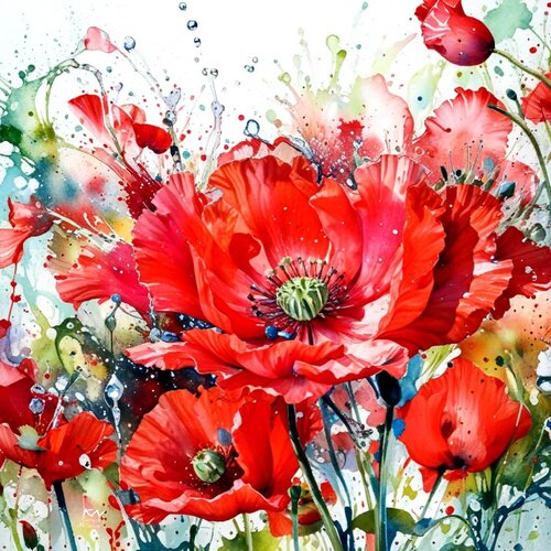 The Red Poppy van Natalia Kuruch, Schilderij te koop op Singulart