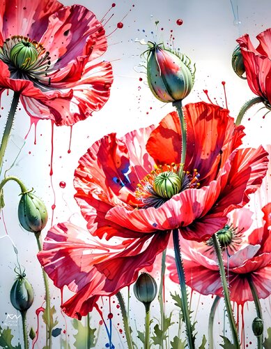 Bright flowers par Natalia Kuruch, Peinture en vente sur Singulart