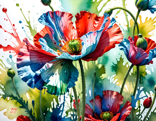 Floral emotions of summer par Natalia Kuruch, Peinture en vente sur Singulart