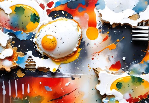 Egg Yolk Palette van Natalia Kuruch, Schilderij te koop op Singulart