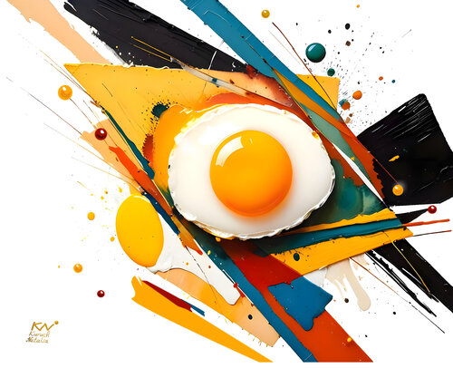 Dynamic Geometry of  Egg Yolk van Natalia Kuruch, Schilderij te koop op Singulart