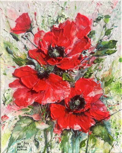 Poppies par Natalia Kuruch, Peinture en vente sur Singulart