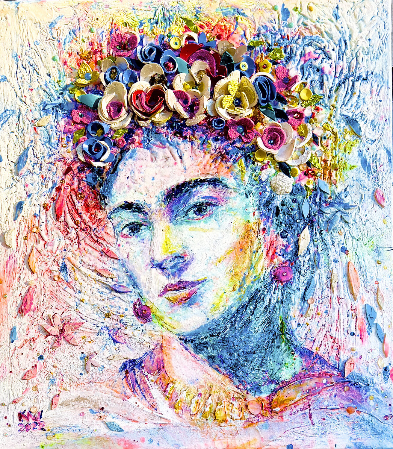 Frida florissante Natalia Kuruch Originalgemälde zu verkaufen