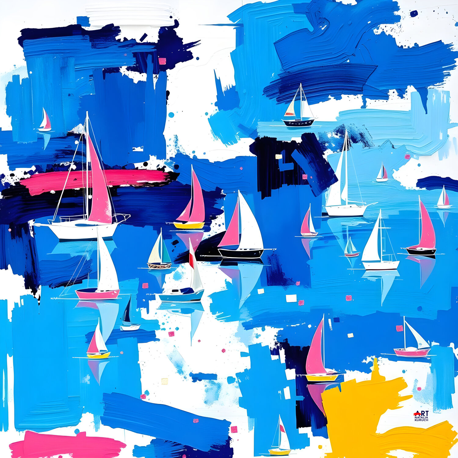 Pink sailboats Natalia Kuruch