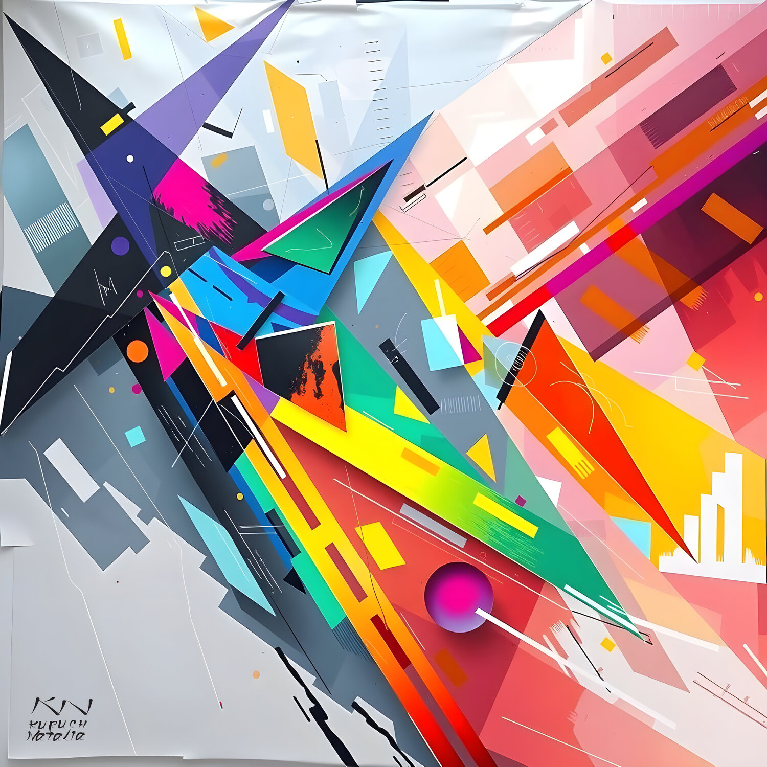 Colorful Geometric Avan-gard Natalia Kuruch