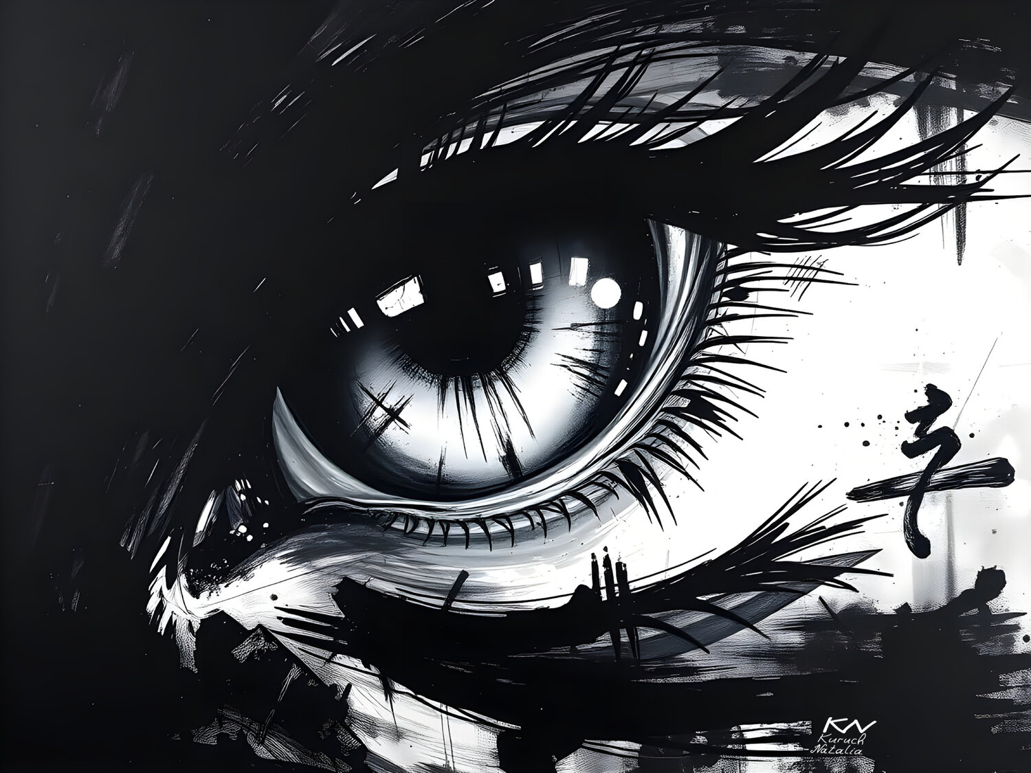 Eye of the storm Natalia Kuruch Originalgemälde zu verkaufen