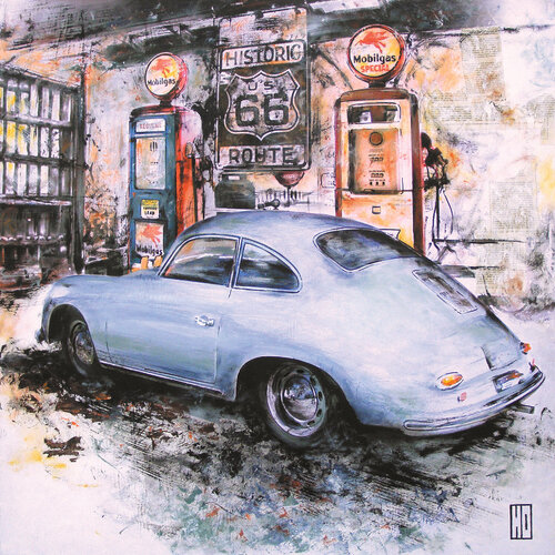 Route 66 van Hubert Ollivier, Schilderij te koop op Singulart