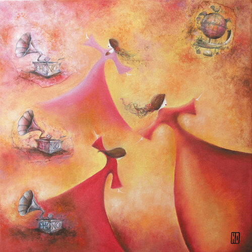 Trois phonos van Hubert Ollivier, Schilderij te koop op Singulart