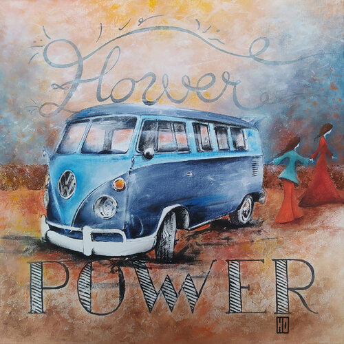 Flower power von Hubert Ollivier, Malerei kaufen auf Singulart