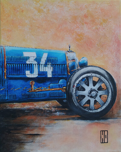 Bugatti numéro 34 von Hubert Ollivier, Malerei kaufen auf Singulart