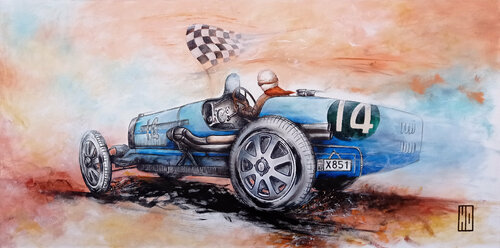 Bugatti numéro 14 von Hubert Ollivier, Malerei kaufen auf Singulart