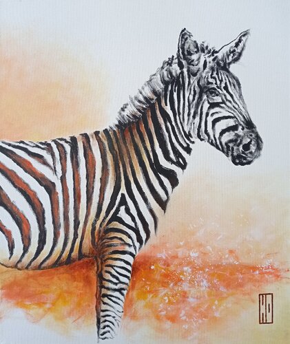 La jungle du zèbre van Hubert Ollivier, Schilderij te koop op Singulart