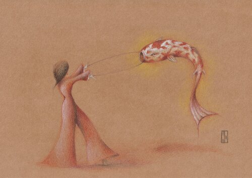 Un souffle sur la plage by Hubert Ollivier, Drawing for Sale on Singulart