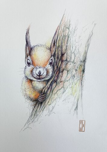 Le pin est son ami von Hubert Ollivier, Zeichnungen kaufen auf Singulart