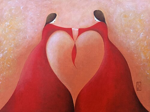 Dame de cœur by Hubert Ollivier, Painting for Sale on Singulart