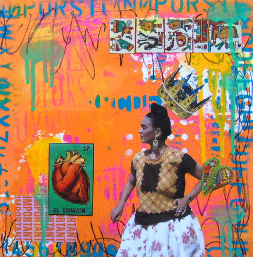 El Corazon Frida Kahlo van Lorette C. Luzajic, Schilderij te koop op Singulart