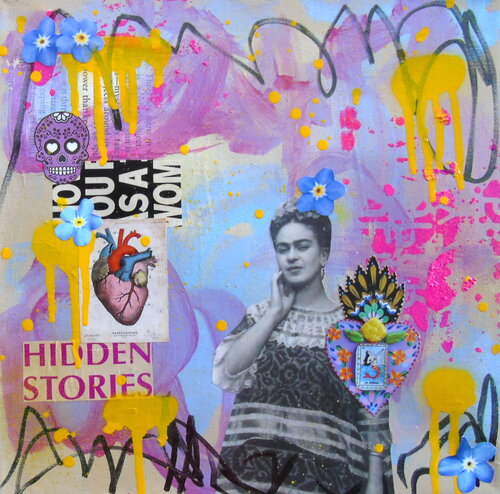 Hidden Stories Frida Kahlo van Lorette C. Luzajic, Schilderij te koop op Singulart