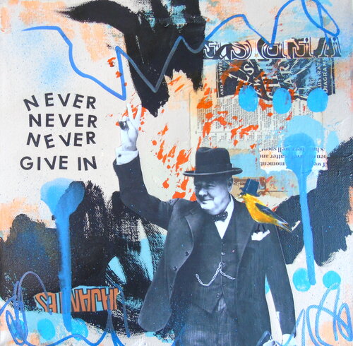 Never- Churchill von Lorette C. Luzajic, Malerei kaufen auf Singulart