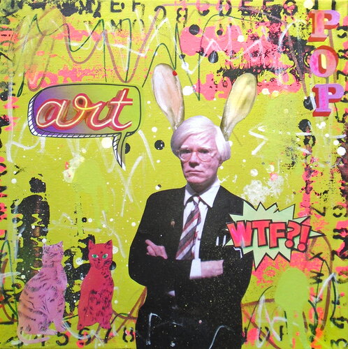 Andy Rabbit - Andy Warhol Tribute van Lorette C. Luzajic, Schilderij te koop op Singulart