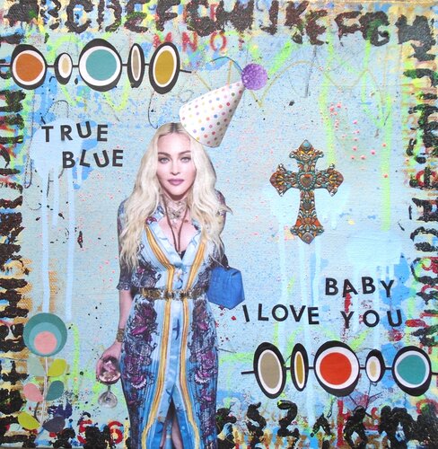 True Blue Madonna de Lorette C. Luzajic, Pintura a la venta en Singulart