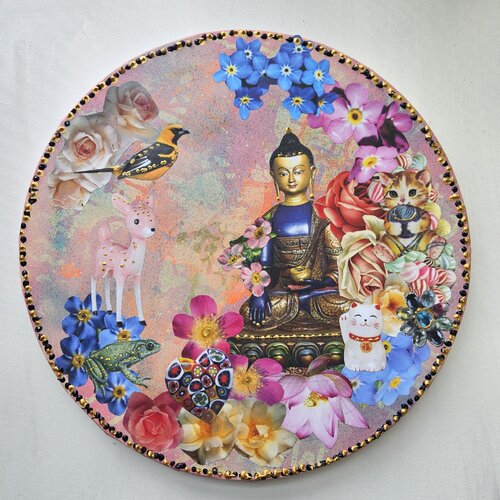 Buddha Tondo by Lorette C. Luzajic, Painting for Sale on Singulart