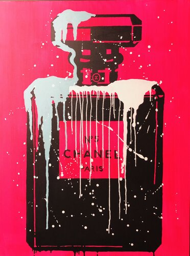 POP PINK CHANEL NO5 di Phil Hodgson, Pittura in vendita su Singulart