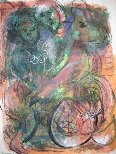 La Bicyclette bleue I di Josiane Zarka, Disegno in vendita su Singulart
