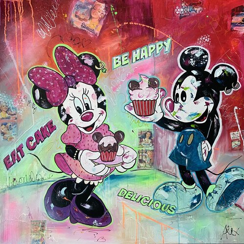 EAT CAKE AND BE HAPPY by Alexandra Machmar, 회화 for Sale on Singulart