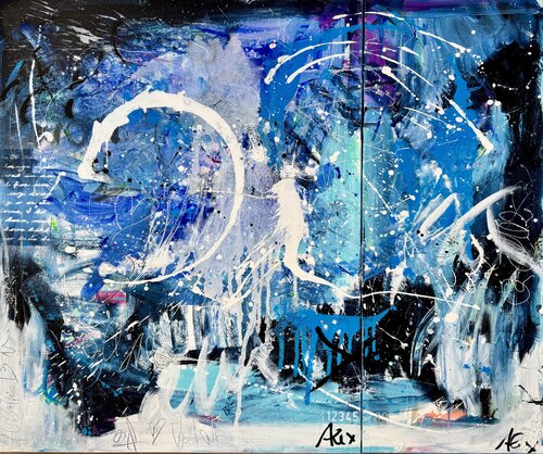 ME AND THE BIG WAVE / Diptychon van Alexandra Machmar, Schilderij te koop op Singulart