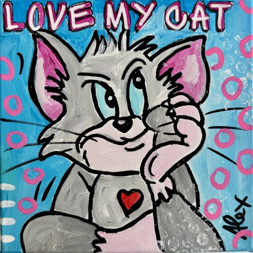 LOVE MY CAT de Alexandra Machmar, Pintura a la venta en Singulart