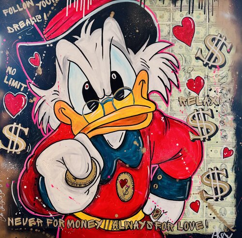 NEVER FOR MONEY ALWAYS FOR LOVE de Alexandra Machmar, Pintura a la venta en Singulart