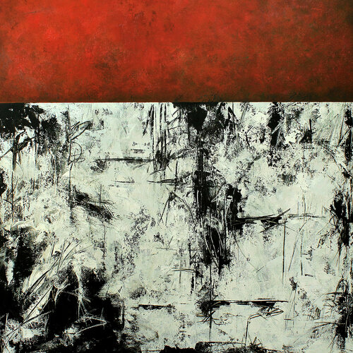 Juxtaposition of Time & Space (Red) by Peisy Ting, Painting for Sale on Singulart