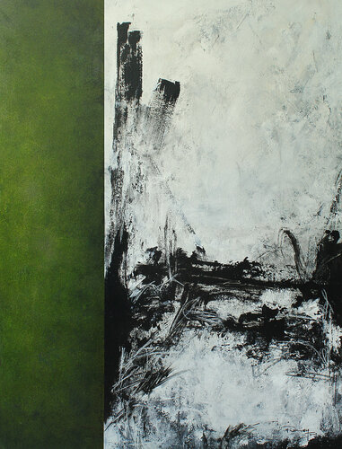 Juxtaposition of Time & Space (Green) by Peisy Ting, Painting for Sale on Singulart